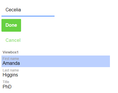 A textbox editor can be linked to a ViewBox control to edit data.